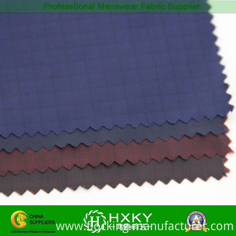 Imitation Memory Polyester Fabric with Checks Printed for Jacket